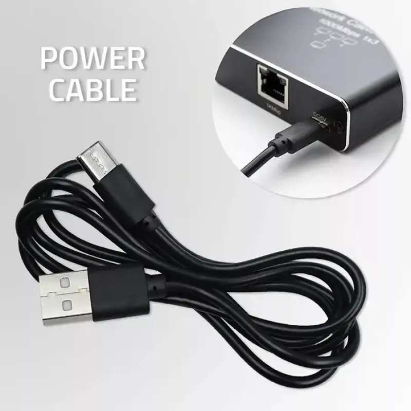 Splitter Ethernet QOLTEC 52294 1x3 RJ45 con entrada de alimentación USB-C