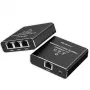 Splitter Ethernet QOLTEC 52294 1x3 RJ45 con entrada de alimentación USB-C