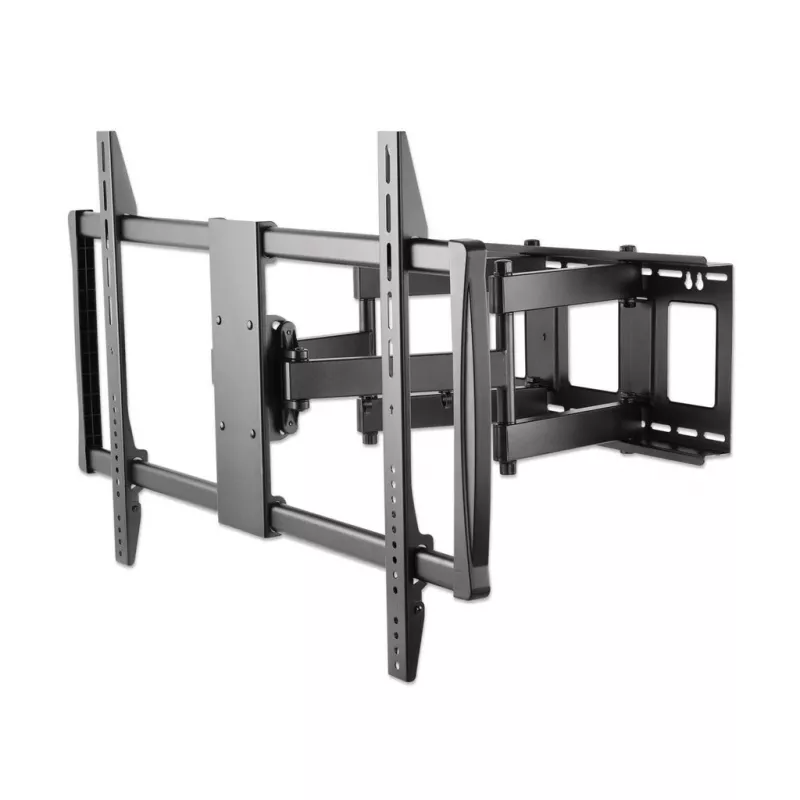Soporte de pared Manhattan para TV y monitores (Full Motion), para pantallas de 37 inch a 100 inch, compatibilidad VESA: todas entre 200x200 mm y 900x600 mm – comprueba las dimensiones de los cuatro orificios de montaje en la parte posterior de la pantalla para asegurarte de que encajan, máx. 80 kg, negro, soporte, garantía de por vida