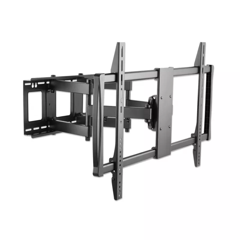 Soporte de pared Manhattan para TV y monitores (Full Motion), para pantallas de 37 inch a 100 inch, compatibilidad VESA: todas entre 200x200 mm y 900x600 mm – comprueba las dimensiones de los cuatro orificios de montaje en la parte posterior de la pantalla para asegurarte de que encajan, máx. 80 kg, negro, soporte, garantía de por vida