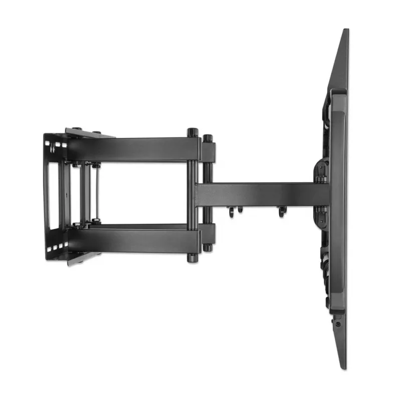 Soporte de pared Manhattan para TV y monitores (Full Motion), para pantallas de 37 inch a 100 inch, compatibilidad VESA: todas entre 200x200 mm y 900x600 mm – comprueba las dimensiones de los cuatro orificios de montaje en la parte posterior de la pantalla para asegurarte de que encajan, máx. 80 kg, negro, soporte, garantía de por vida