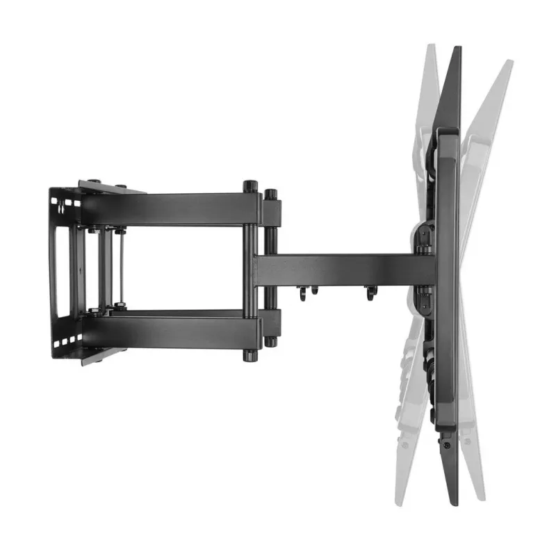 Soporte de pared Manhattan para TV y monitores (Full Motion), para pantallas de 37 inch a 100 inch, compatibilidad VESA: todas entre 200x200 mm y 900x600 mm – comprueba las dimensiones de los cuatro orificios de montaje en la parte posterior de la pantalla para asegurarte de que encajan, máx. 80 kg, negro, soporte, garantía de por vida