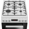 Cocina de gas-eléctrica de libre instalación BEKO FSE52323DWD, placa de 4 fuegos, 60 cm, horno de 55 L, clase de eficiencia energética A