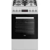 Cocina de gas-eléctrica de libre instalación BEKO FSE52323DWD, placa de 4 fuegos, 60 cm, horno de 55 L, clase de eficiencia energética A