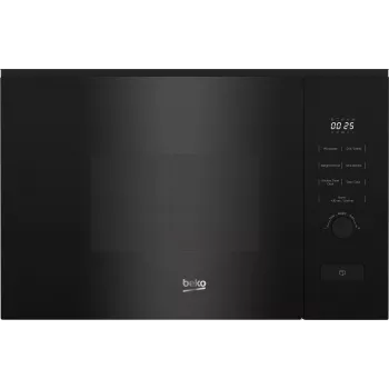 Microondas empotrable con grill BEKO BMGB20212B, 800 W, 20 L, mandos giratorios y botones, plato giratorio de 24,5 cm, negro