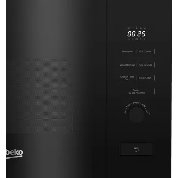 Microondas empotrable con grill BEKO BMGB20212B, 800 W, 20 L, mandos giratorios y botones, plato giratorio de 24,5 cm, negro