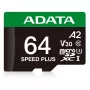 Tarjeta microSDXC ADATA Speed Plus 64 GB UHS Class 3 modelo UD64GUI3V30A2SP-RA1