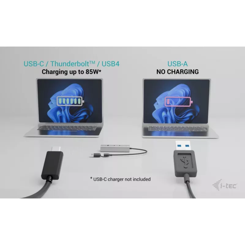 i-tec Metal Universal Charging HUB 2xUSB-C + 2 puertos USB-A + Power Delivery 85W
