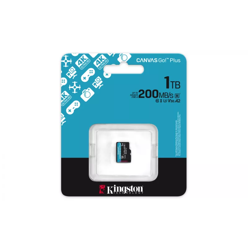 Kingston Technology 1TB microSDXC Canvas Go Plus Gen4 200R A2 U3 pack individual sin adaptador