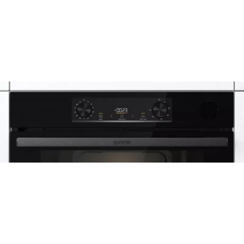 Horno eléctrico empotrable Gorenje BSA6737E15BG — 77 l, negro, temporizador digital, convección, grill, función pizza