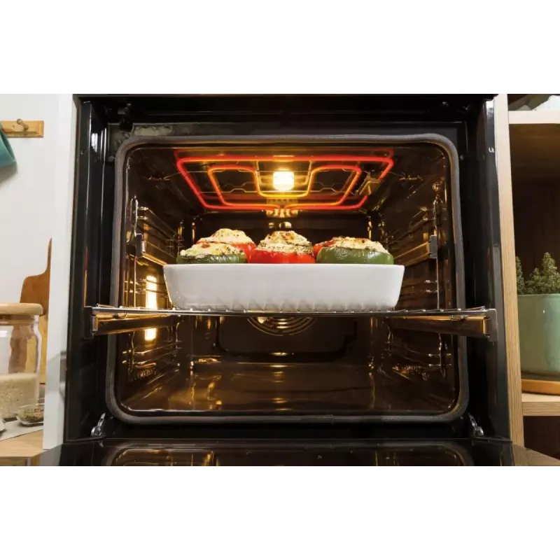 Horno eléctrico empotrable Gorenje BSA6737E15BG — 77 l, negro, temporizador digital, convección, grill, función pizza