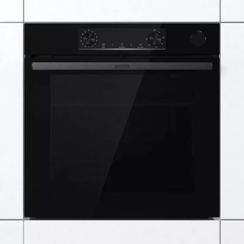 Horno eléctrico empotrable Gorenje BSA6737E15BG — 77 l, negro, temporizador digital, convección, grill, función pizza