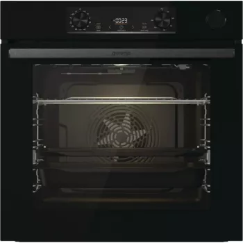 Horno eléctrico empotrable Gorenje BSA6737E15BG — 77 l, negro, temporizador digital, convección, grill, función pizza