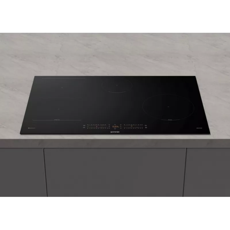 Placa de inducción Gorenje GI8432BSCWF, negra, empotrable, 60 cm, placa de inducción por zonas, vitrocerámica, 4 zonas