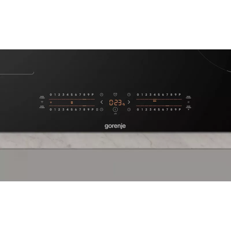 Placa de inducción Gorenje GI8432BSCWF, negra, empotrable, 60 cm, placa de inducción por zonas, vitrocerámica, 4 zonas
