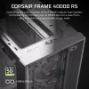 Caja de PC CORSAIR FRAME 4000D RS Midi Tower blanca — ATX, cristal templado, 3 ventiladores frontales de 120 mm, compatible con radiadores de 360/240/140 mm