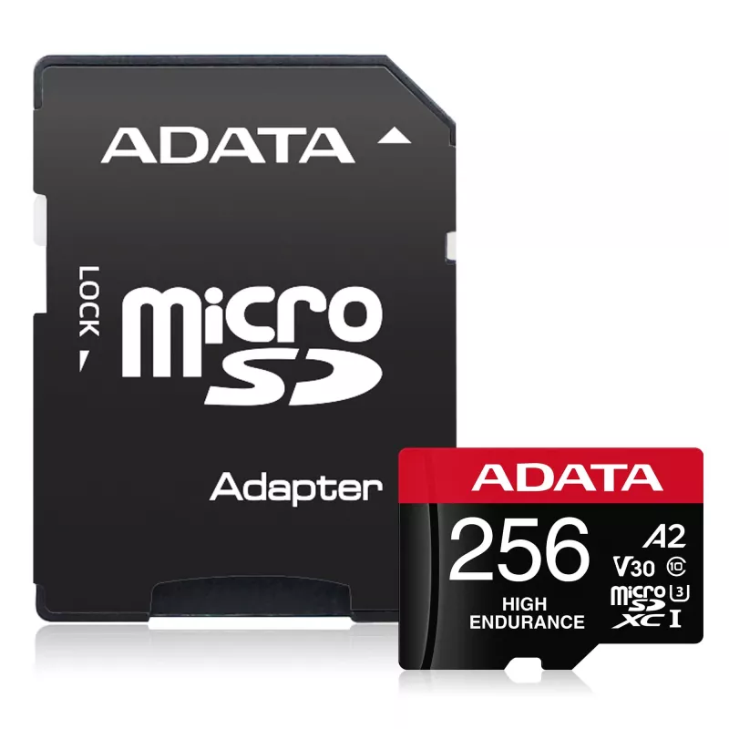 Tarjeta de memoria microSDXC ADATA 256 GB AUSDX256GUI3V30SHA2-RA1 UHS-I Clase 10 V30 (lectura 100 MB/s, escritura 80 MB/s) con adaptador SD