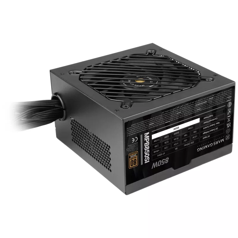 Fuente de alimentación Mars Gaming MPB850SI 850 W 24 pines ATX ATX negra