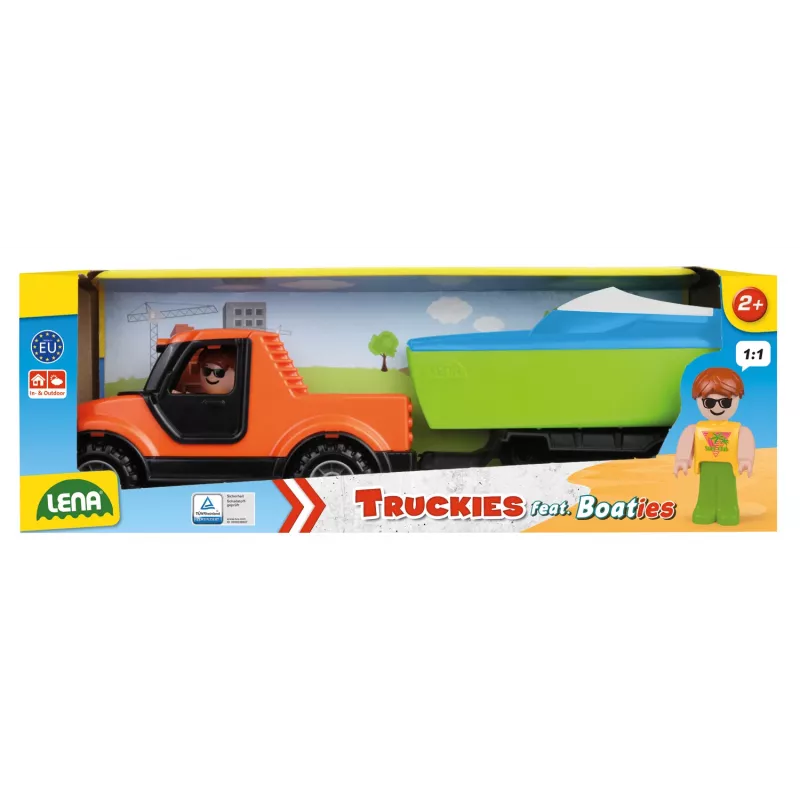 Lena Truckies Pickup con remolque Boaties, set, multicolor