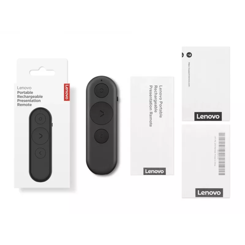 Lenovo presentador portátil recargable, Bluetooth, negro
