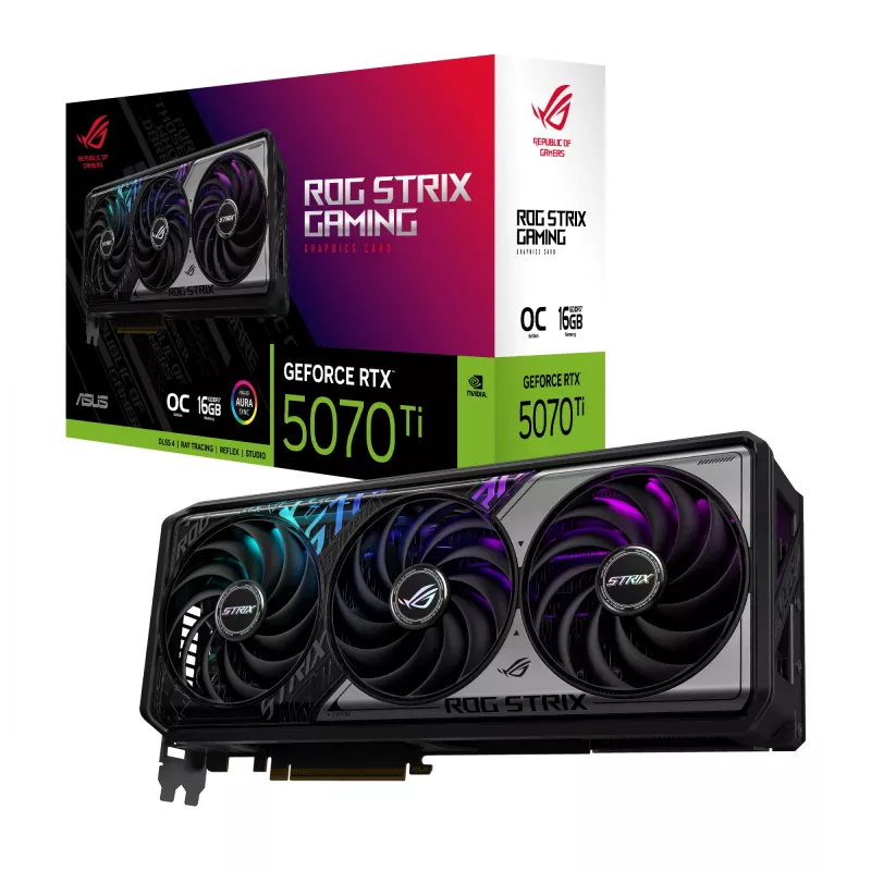 Tarjeta gráfica ASUS GeForce RTX 5070 Ti — 16 GB GDDR7, PCIe 5.0, 256 bits, 3 ranuras, 332 mm, 3 ventiladores