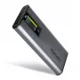 Axagon EEM2-SD2 USB-C 10Gbps - caja con pantalla para SSD M.2 NVMe y SATA