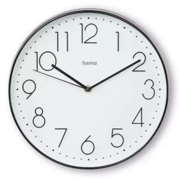 Reloj de cuarzo Hama Corsica redondo negro blanco pila AA 30 cm