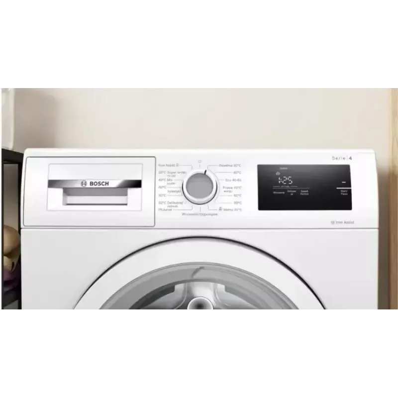 Lavadora de carga frontal Bosch WAN2405MPL, 7 kg, 1200 rpm, clase de eficiencia energética A, pantalla LED, blanca