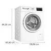 Lavadora de carga frontal Bosch WAN2405MPL, 7 kg, 1200 rpm, clase de eficiencia energética A, pantalla LED, blanca