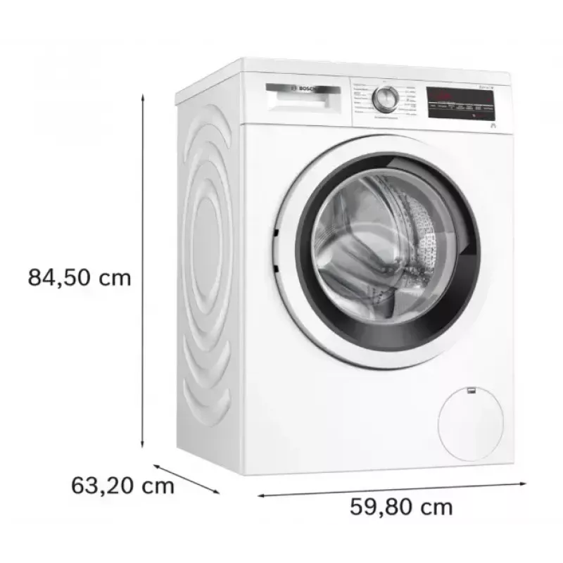 Lavadora Bosch WUU28T10PL, carga frontal, capacidad 8–9 kg, 1400 rpm, clase de eficiencia energética A