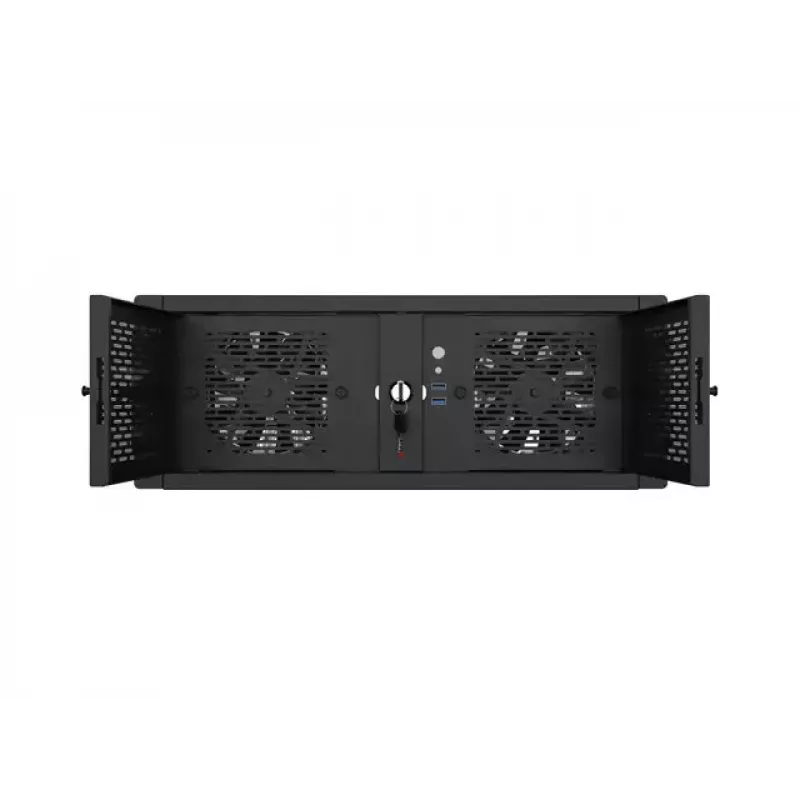 Caja rack Lanberg SC01-5204-12B 4U negra 5 ventiladores