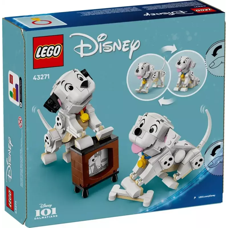 Juguete de construcción LEGO Disney Classic Cachorros Lucky y Penny Set 43271, 268 piezas, altura 90 mm, edad 6+