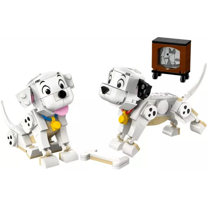Juguete de construcción LEGO Disney Classic Cachorros Lucky y Penny Set 43271, 268 piezas, altura 90 mm, edad 6+