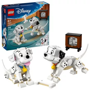 Juguete de construcción LEGO Disney Classic Cachorros Lucky y Penny Set 43271, 268 piezas, altura 90 mm, edad 6+