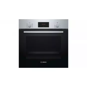 Horno eléctrico de empotrar Bosch Serie 2 HBF114ES0 — 66 l, acero inoxidable, control táctil y giratorio, 7 programas, grill, aire caliente, 50–275 °C
