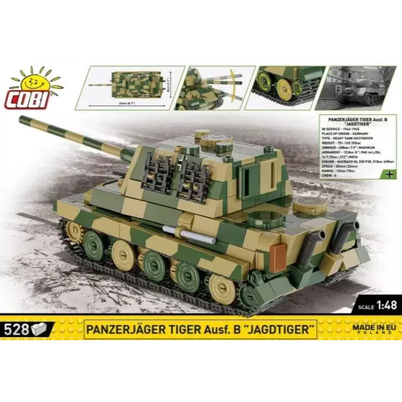 COBI 2733 Historical Collection juego de construcción Panzerjäger Tiger Ausf. B Jagdtiger, 528 piezas, 1:48