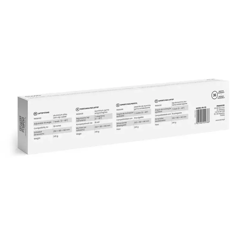 Soporte para portátil SAVIO PB-05 regulable en altura portátil — SAVIO PB-05