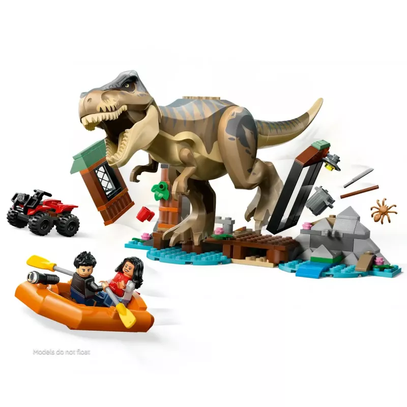 Set de construcción LEGO dinosaurio T. rex River Escape 76975 — 199 piezas, 2 minifiguras, edad 5+