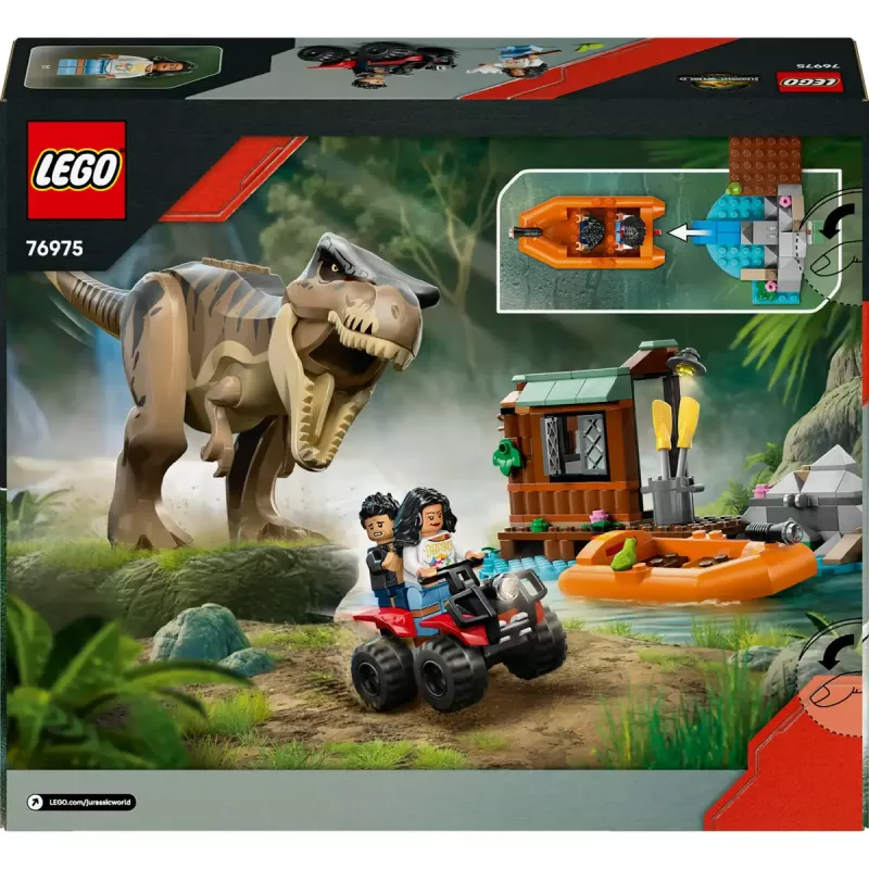 Set de construcción LEGO dinosaurio T. rex River Escape 76975 — 199 piezas, 2 minifiguras, edad 5+
