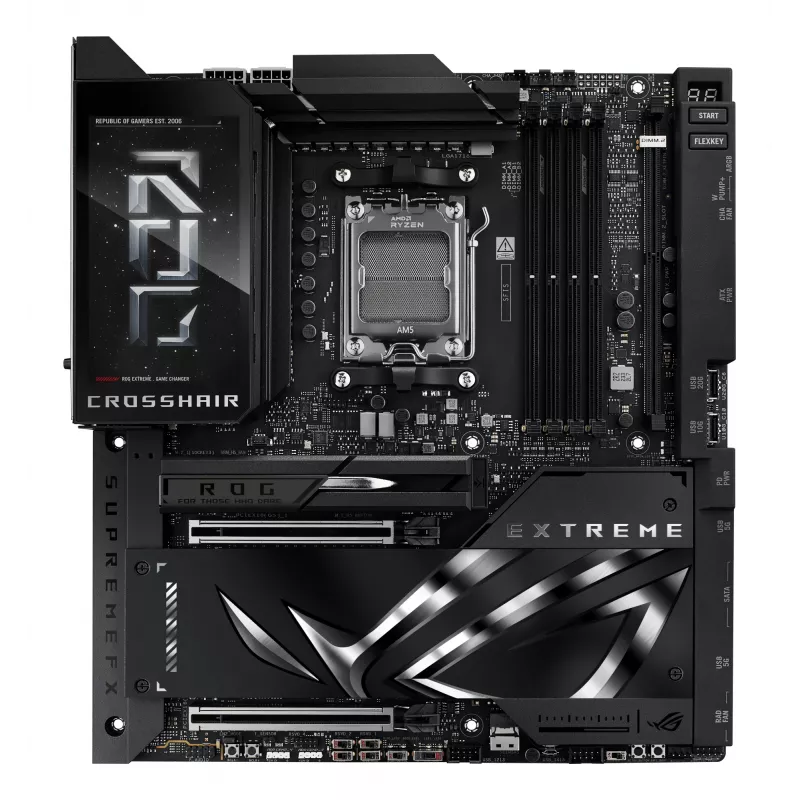 Placa base ASUS ROG CROSSHAIR X870E EXTREME — AMD X870E, socket AM5, Extended ATX, DDR5, 4 DIMM, Wi‑Fi 7, 5 Gb LAN, 5x M.2