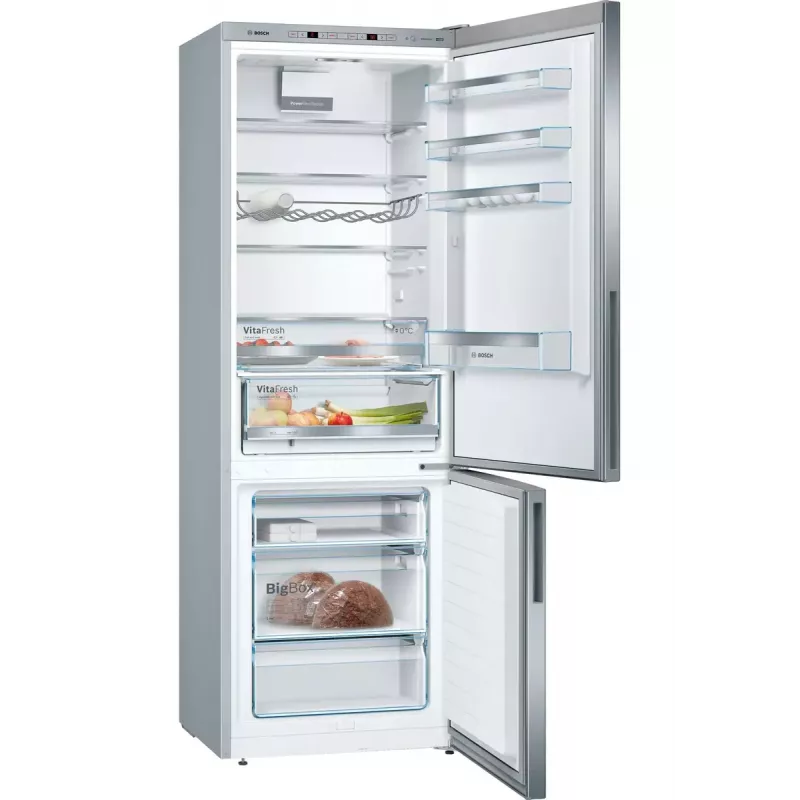 Frigorífico combi Bosch Serie 6 KGE49AICA, independiente, acero inoxidable, 419 l (302 l frigorífico / 117 l congelador), altura A 2010 mm