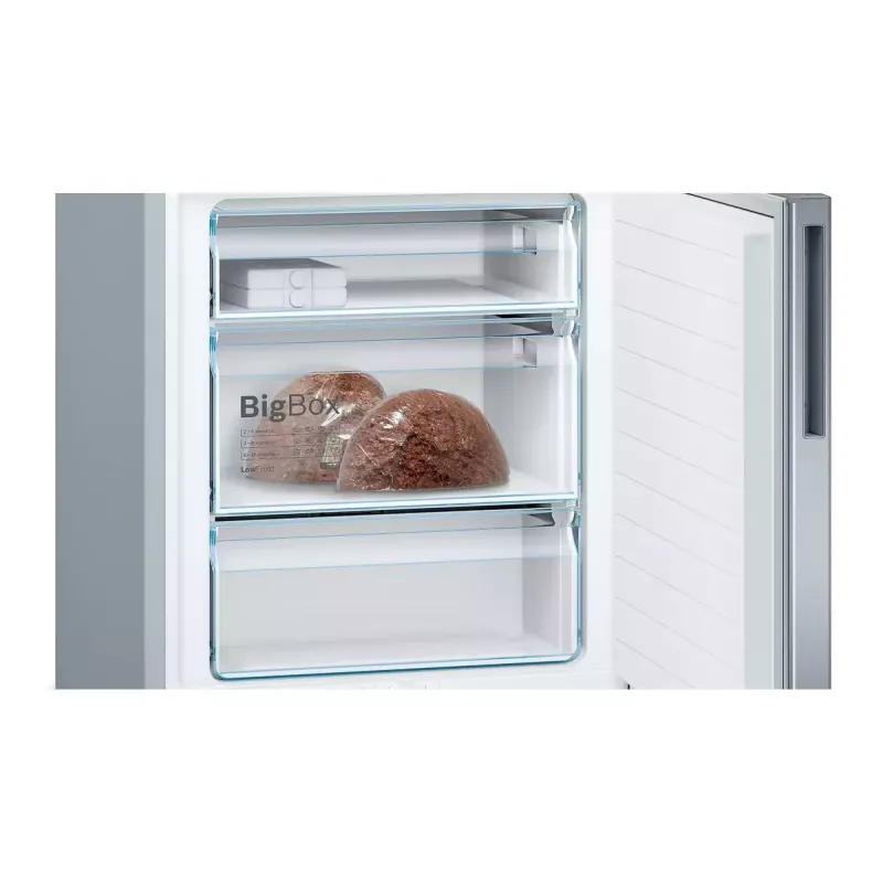 Frigorífico combi Bosch Serie 6 KGE49AICA, independiente, acero inoxidable, 419 l (302 l frigorífico / 117 l congelador), altura A 2010 mm