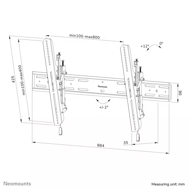 Soporte de pared para TV Neomounts WL35S-850BL18 43-86