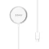 Cargador inalámbrico de interior para móviles SAVIO LA-11, Qi 1.2, 15 W, blanco, 55×55×5 mm