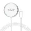 Cargador inalámbrico de interior para móviles SAVIO LA-11, Qi 1.2, 15 W, blanco, 55×55×5 mm