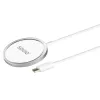 Cargador inalámbrico de interior para móviles SAVIO LA-11, Qi 1.2, 15 W, blanco, 55×55×5 mm