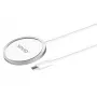 Cargador inalámbrico de interior para móviles SAVIO LA-11, Qi 1.2, 15 W, blanco, 55×55×5 mm