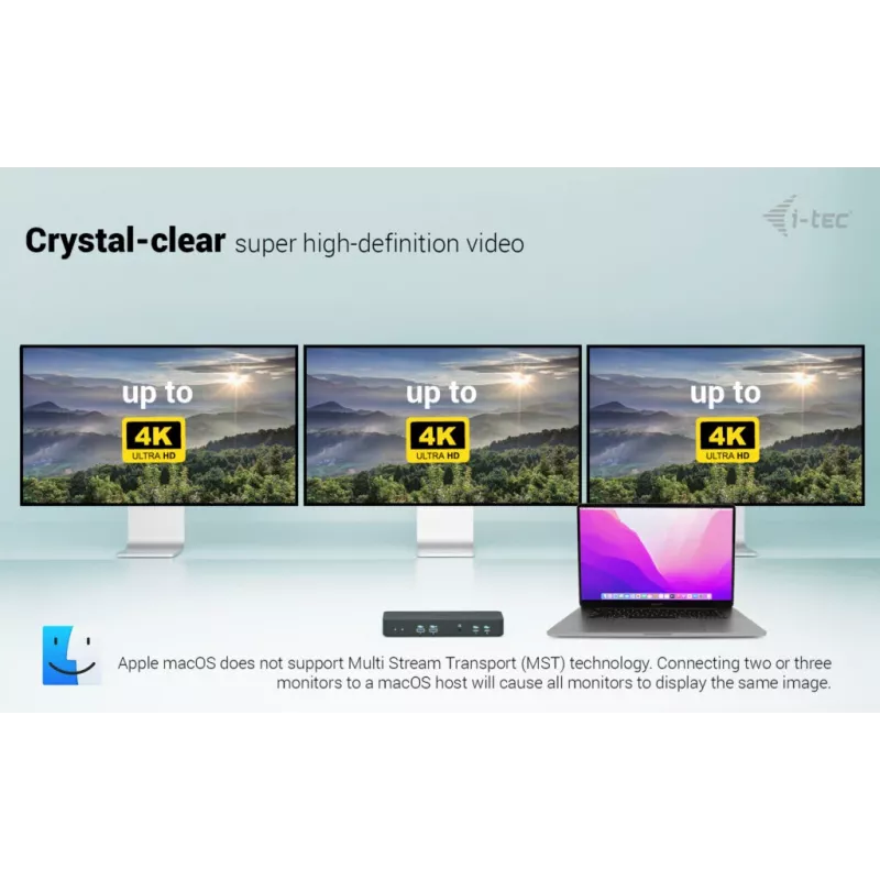 Estación de acoplamiento I-tec USB-C Intelligent Triple Display + Power Delivery 100W