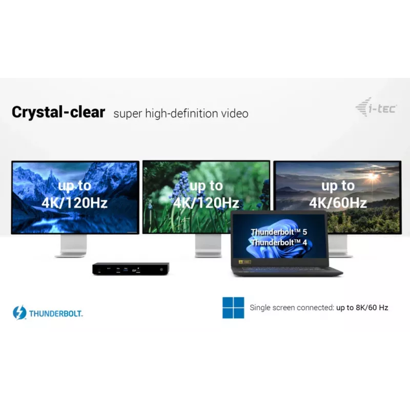Estación de acoplamiento i-tec Thunderbolt4 Triple Display + Power Delivery 96W