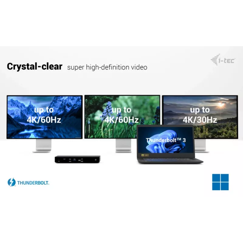Estación de acoplamiento i-tec Thunderbolt4 Triple Display + Power Delivery 96W